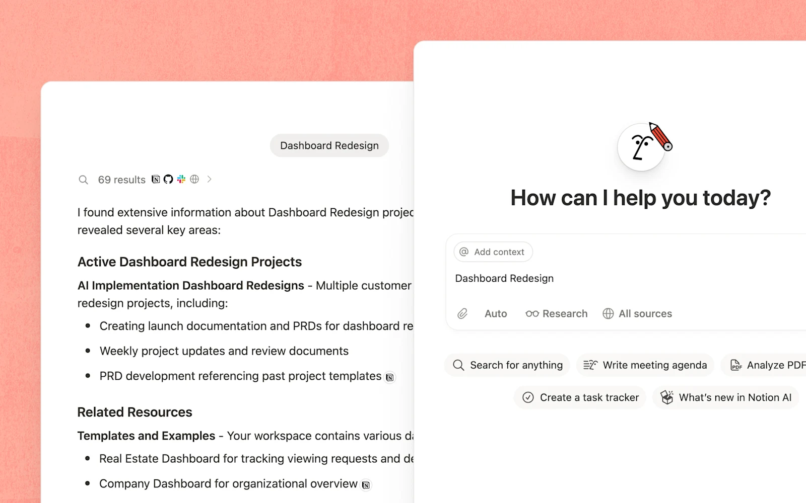 Поиск по источникам рабочего пространства с Notion AI
